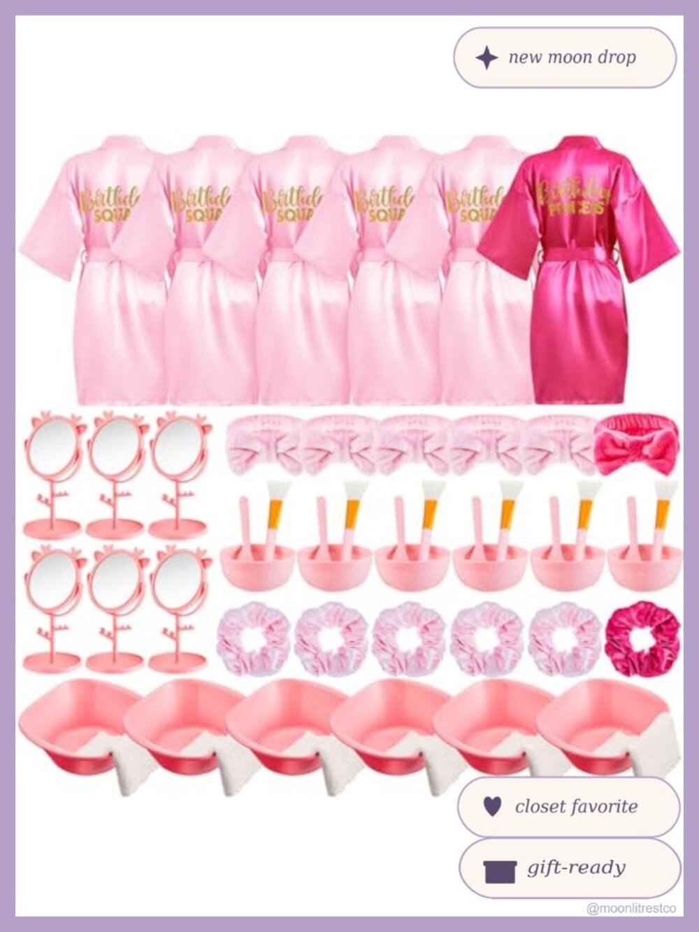 Spa Party Robes and Accessories Kit Polyester Sleepover Set